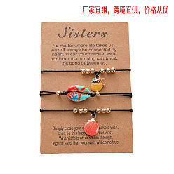 Orange color scheme Стильный браслет из ракушек из сплава гавайского океанического плетения – уникально и модно!