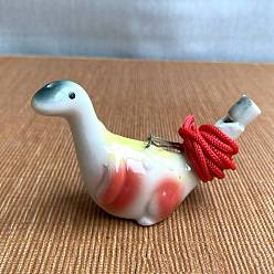 Dinosaur Porcelain Whistles, with Polyester Cord, Whistles Toys for Kids Birthday Gift, Dinosaur Pattern, 72x38x55mm