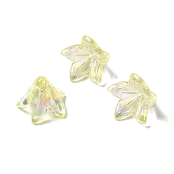 Champagne Yellow Transparent Acrylic Bead Caps, Lily Flower, Champagne Yellow, 16x12mm, Hole: 1.2mm, 825pcs/500g