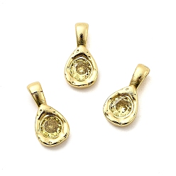 Желтый Подвески-капельки из латуни с микропаве из кубических цирконий, стойки покрытие, долговечный, без кадмия и без свинца, золотые, желтые, 12.5x6.5x4 мм, отверстие : 3.5x2.5 мм