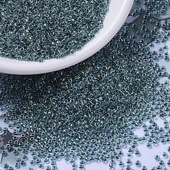 (RR3205) Хрустальный с Магической Изумрудной Морской Подкладкой Миюки круглые бусины рокайль, японский бисер, 15/0, (rr 3205) волшебный изумрудный морской кристалл, 1.5 мм, отверстие : 0.7 мм, Около 5555 шт / 10 г