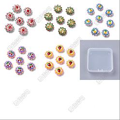 Mixed Shapes 10шт. 5 стили, бусины из стеклянной эмали, окрашенные методом запекания, плоско-круглые, неровный, разноцветные, разнообразные, 19x19.5x8.5 мм, отверстие : 1.2 мм, 2 шт / стиль