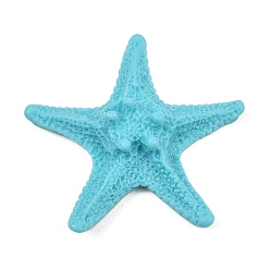 Небесно-голубой Непрозрачная смола декодирует кабошоны, морская звезда, голубой, 48x50.5x12 мм