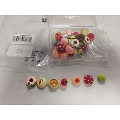 (52) Непрозрачная лаванда 35 шт. 7 стили кабошо из непрозрачной смолы, имитация еды, разнообразные, разноцветные, 15.5~19.5x17~24.5x9.4~15 мм, 5 шт / стиль