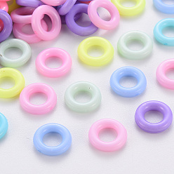 Mixed Color Opaque Acrylic Linking Rings, Dyed, Ring, Mixed Color, 10x2mm, Inner Diameter: 5mm, about 3650pcs/500g