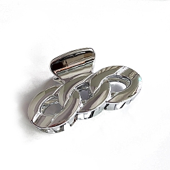 Серебро Пластиковые заколки-коготь в форме цепочки, аксессуары для волос для женщин и девочек, серебряные, 95x50 мм