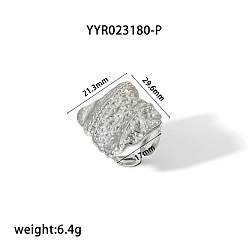 Платина 1 Поликарбонат, французский винтажный текстурированный прямоугольник 304 Серьги-манжеты из нержавеющей стали, платина, 29.6x21.3 мм