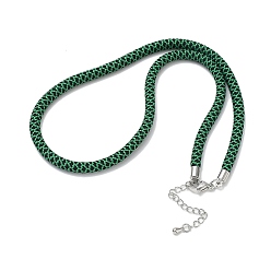 Green Ployester Core-Wrapped Round Cord Necklace Making, with Brass Finding, Platinum, Green, 17.72x0.18 inch(45x0.45cm)