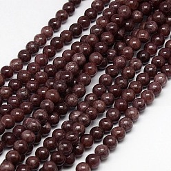 Dark Red Natural Yellow Jade Beads Strands, Dyed, Round, Dark Red, 8mm, Hole: 1mm, about 50pcs/strand, 15.75 inch