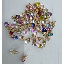 (52) Непрозрачная лаванда 50Подвески из искусственного нефритового стекла, с медной проволокой, разноцветные, 17.6 мм, отверстие : 1.6 мм