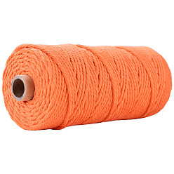 Coral Cotton String Threads for Crafts Knitting Making, Coral, 3mm, about 109.36 Yards(100m)/Roll