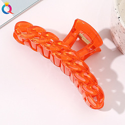 11cm Chain Clamp - Orange Shark Hair Clip Chain for Styling - Reverse Spray Painted Fish Clamp Accessory