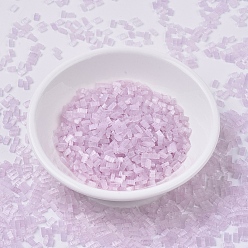 (HTL2564) Шелковый Бледно-лавандовый Миюки половина бусины тила, японский бисер, 2 отверстие, (htl 2564) шелковая бледно-лавандовая, 5x2.3x1.9 мм, отверстие : 0.8 мм, Около 250 шт / 10 г