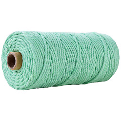 Aquamarine Cotton String Threads for Crafts Knitting Making, Aquamarine, 3mm, about 109.36 Yards(100m)/Roll