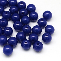 Dark Blue Resin Beads, Round, Dark Blue, 12x12mm, Hole: 2mm