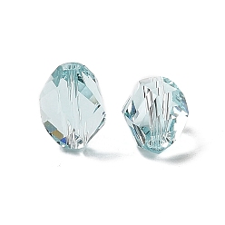 Светло-Голубой Стекло k9 стекло, имитация Австрийские кристаллические шарики, граненые, самородок, Небесно-голубой, 13x10x10 мм, отверстие : 1 мм