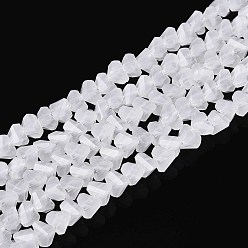 Белый Стеклянные бусины, имитация нефрита , треугольные, граненые, белые, 3~3.5x4~4.5x4~4.5 мм, отверстие : 0.8 мм, около 121~131 шт / нитка, 14.37~15.35 дюйм (36.5~39 см)