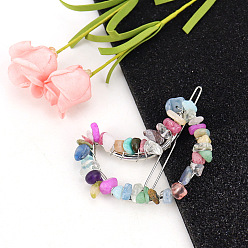 Смешанные камни Заколки для волос из сплава, С камнями, аксессуары для волос для женщин и девочек, луна, 57x45 мм