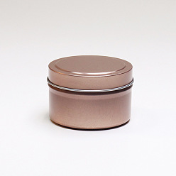 Розовое Золото Металлическая банка для хранения, железная свеча олово, с крышкой, поставки контейнеров для хранения конфет, розовое золото , 6.75x4.4 см, емкость: 120 мл (4.05 жидких унций)