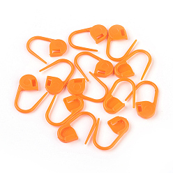 Orange Eco-Friendly ABS Plastic Knitting Crochet Locking Stitch Markers Holder, Orange, 22x11x3mm, Pin: 1mm