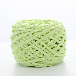 Pale Green Soft Crocheting Polyester Yarn, Thick Knitting Yarn for Scarf, Bag, Cushion Making, Pale Green, 6mm