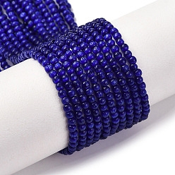Темно-Синий Кошачие глаза, круглые, темно-синий, 2 мм, отверстие : 0.7 мм, около 157 шт / нитка, 14.17~14.57 дюйм (36~37 см)