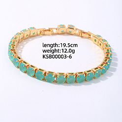 Темно-бирюзовый Браслеты-цепочки из микрофибры из латуни в стиле хип-хоп для мужчин и женщин, темные бирюзовый, 7-5/8 дюйм (19.5 см)