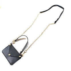 Black PU Leather Card Crossbody Telephone Case Findings, for Phone Case Making, Black, 11x8cm