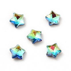Sphinx K9 Glass Rhinestone Cabochons, Flat Back & Back Plated, Faceted, Star, Sphinx, 5x5x2mm