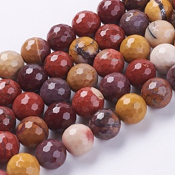 Mookaite Natural Mookaite Beads Strands, Faceted, Round, Mixed Color, 6mm, Hole: 1mm, about 60pcs/strand, 15.55 inch