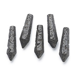 Lava Rock Natural Lava Rock Pointed Beads, Healing Stones, Reiki Energy Balancing Meditation Therapy Wand, Bullet, Undrilled/No Hole Beads, Bumpy, Faceted, for Wire Wrapped Pendants Making, 29~33x7.5~8.5mm