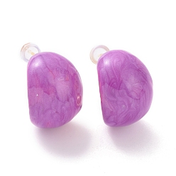 Средняя Орхидея Серьги-гвоздики с эмалью, настоящие позолоченные украшения из латуни для женщин, средне орхидеи, 18 мм, штифты : 21x15 мм