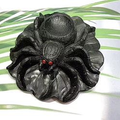 Черный Украшения для пьедестала скульптуры из смолы паука, держатель хрустального шара, для домашнего офисного стола, чёрные, 109x31x30 мм