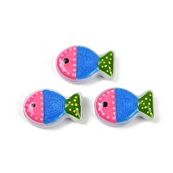 Королевский синий Выпечка окрашенные стеклянные бусины, рыба, с эмалью, королевский синий, 20x13x5.5 мм, отверстие : 1.4 мм