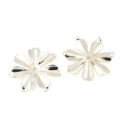 Настоящее золото 14K Шапочки и конусы для бусин, латунные, цветок, реальный 14 k позолоченный, 25.5x26.5x2 мм, отверстие : 1.8 мм