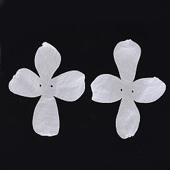 Белый Органза ткань, для поделок ювелирных изделий, цветок, белые, 140~150x100~130 мм, отверстие : 2 мм
