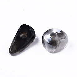 Gainsboro Imitation Gemstone Style Acrylic Beads, Teardrop, Gainsboro, 6~10x5~8x3.5~4.5mm, Hole: 1.6mm, about 3500pcs/500g