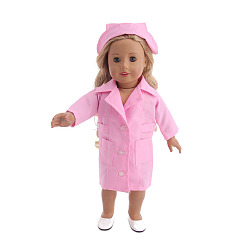 Pink Cloth Doll Doctor Nurse Clothes Outfits, for 18 inch Girl Doll Cosplay Medical Staff Dressing Accessories, Pink, 310x235x140mm