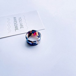 6# single Adjustable Acrylic Marble Pattern Couple Rings for Women, Light Luxury Design