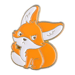 Fox Cartoon Animal Alloy Pin with Middle Finger, Mushroom Frog Clothing Bag Decoration Badge