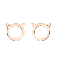 387 rose gold Cute Animal Ear Studs: Bat Rabbit Bird Cat Halloween Earrings