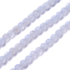 Blue Lace Agate Natural Blue Lace Agate Beads Strands, Faceted, Round, 3~3.5mm, Hole: 0.5mm, about 115~130pcs/strand, 14.5~16.1 inch(37~41cm)