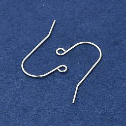 Серебро 925 стерлингового серебра серьги крюков, серебряные, 25x15x0.7 мм, отверстие : 1.5 мм, 22 датчик, штифты : 0.6 мм