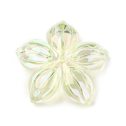 Светлый Золото-желтый Uv акриловые покрытия бусины, радужный, цветок, светлый золотарник желтый, 28x29x5.5 мм, отверстие : 1.5 мм