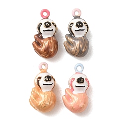 Mixed Color Alloy Enamel Pendants, Sloth Charms, Mixed Color, 20x10.5x10mm, Hole: 1.4mm
