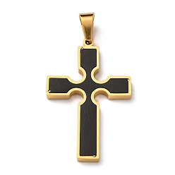 (52) Непрозрачная лаванда 304 подвески из нержавеющей стали, крест очарование, вакуумные покрытия, разноцветные, 42x26.5x3 мм, отверстие : 8x5 мм