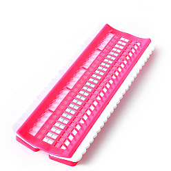 Deep Pink Plastic Embroidery Floss Organizer, Foam Card Cross Stitch Embroidery Tool for Embroidery Needlework Thread Holder, Deep Pink, 50 Positions, 110x275x2.5mm