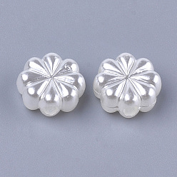 Creamy White Acrylic Imitation Pearl Beads, Flower, Creamy White, 13x14x6mm, Hole: 2.5mm, about 700pcs/500g