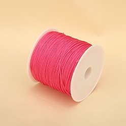 Deep Pink 50M Nylon Thread, Chinese Knot Cord, for Jewelry Making, Deep Pink, 0.8mm, about 54.68 Yards(50m)/Roll