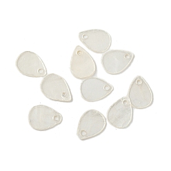 Белый Подвески-слезинки из натуральных ракушек Capiz, окрашенных распылением, белые, 13.5x9.5x1 мм, отверстие : 1.6 мм